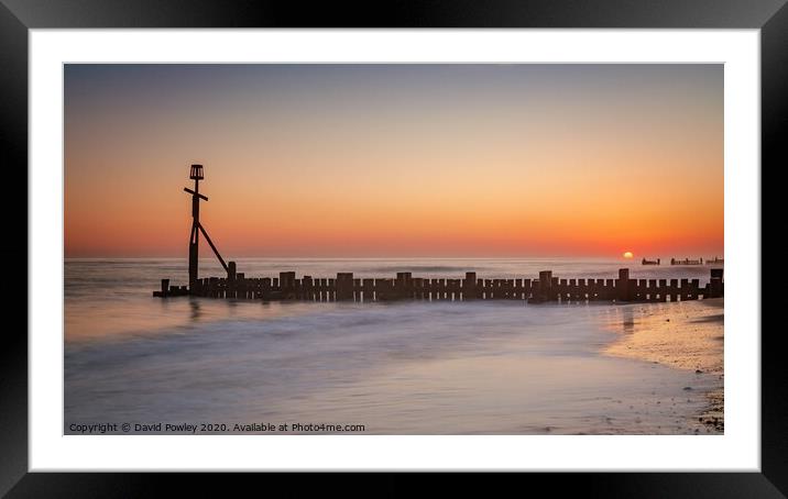 Winter Sunrise on Walcott Beach Framed Mounted Print by David Powley