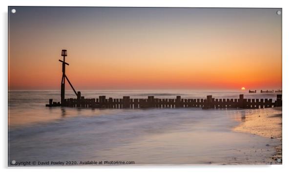 Winter Sunrise on Walcott Beach Acrylic by David Powley