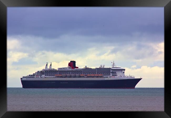 Queen Mary 2 off Teignmouth Framed Print by Jeremy Hayden