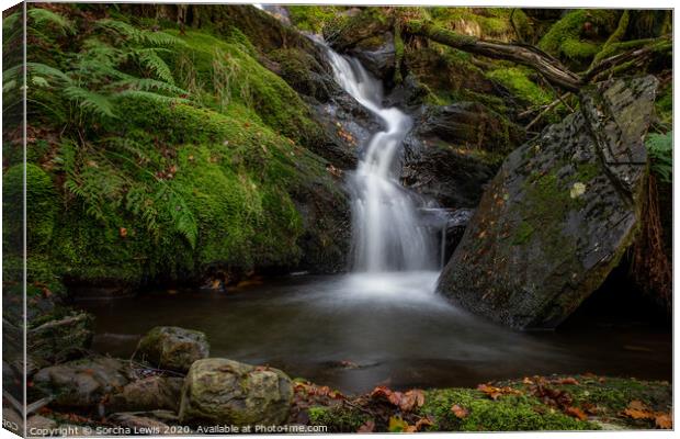 Elan Valley Waterfall Canvas Print by Sorcha Lewis