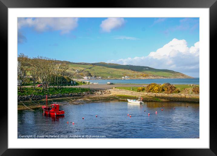 Cushendun harbour on the scenic Antrim coast in No Framed Mounted Print by David McFarland