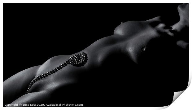 Pearls on Skin - A Nude Bodyscape Print by Inca Kala