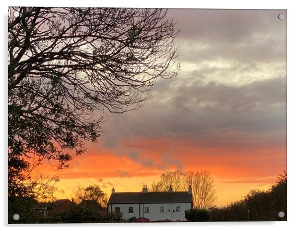 Sunset over Terrington  Acrylic by Sam Owen