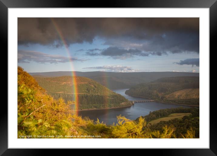 Rainbow over Wales Framed Mounted Print by Sorcha Lewis