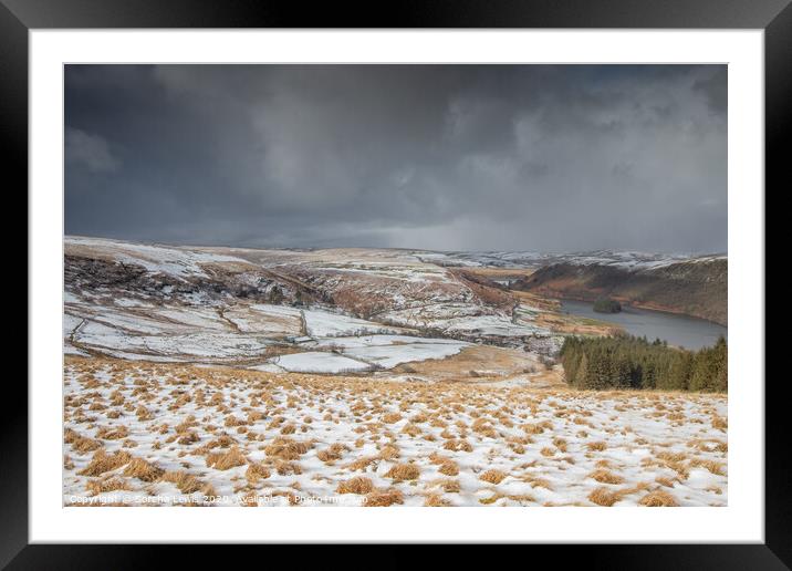 Elan Valley snowscape Framed Mounted Print by Sorcha Lewis