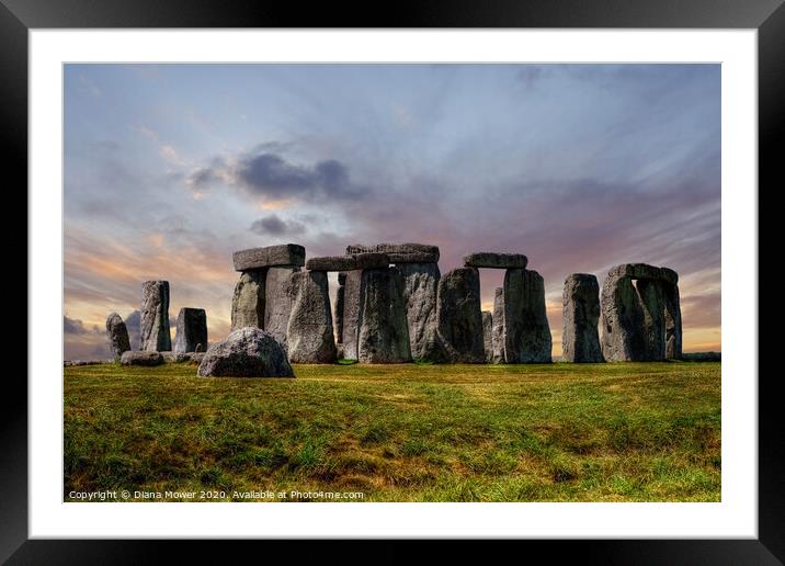 Stonehenge Framed Mounted Print by Diana Mower