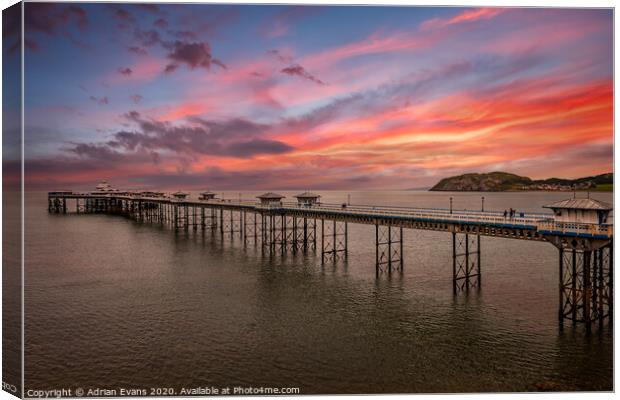 Llandudno Pier wales Canvas Print by Adrian Evans