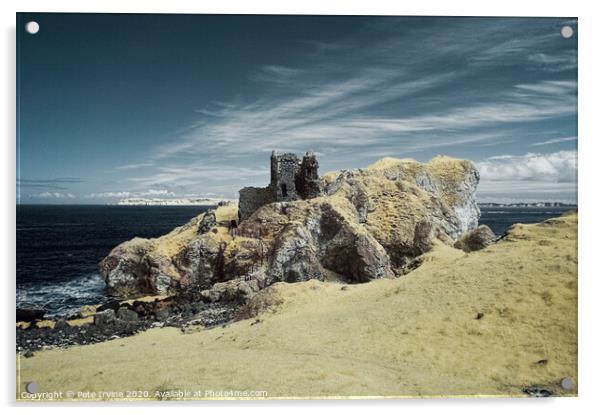 Kinbane Castle Acrylic by Pete Irvine