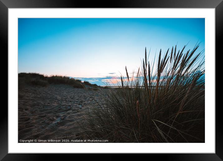 Reeds on Wells Beach Framed Mounted Print by Simon Wilkinson