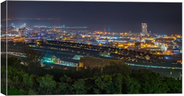 City of Swansea panorama  Canvas Print by Dean Merry