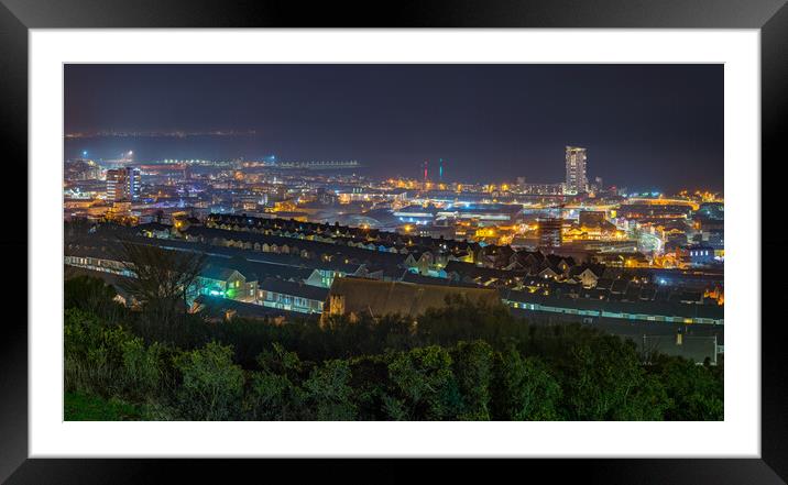 City of Swansea panorama  Framed Mounted Print by Dean Merry