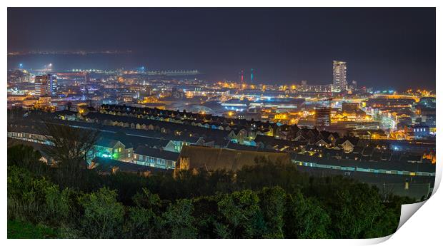 City of Swansea panorama  Print by Dean Merry