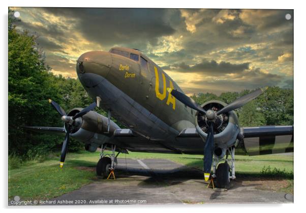 WW2 Dakota  Acrylic by Richard Ashbee