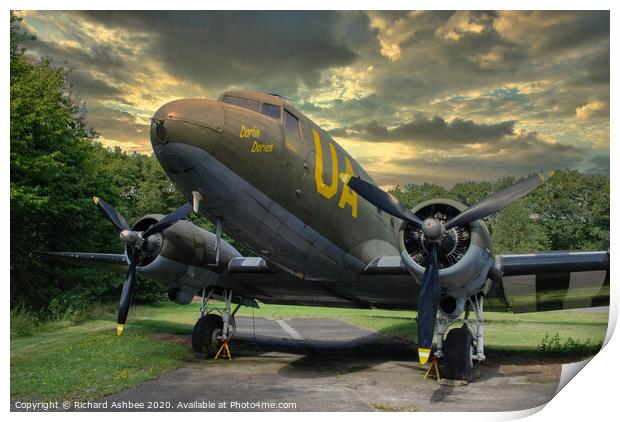 WW2 Dakota  Print by Richard Ashbee