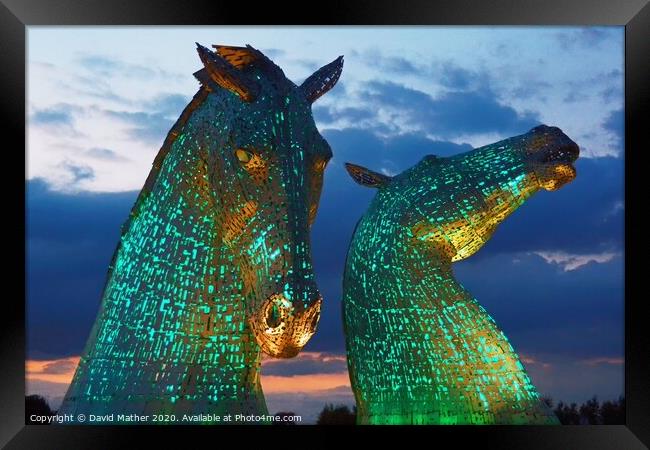 The Green Kelpies Framed Print by David Mather