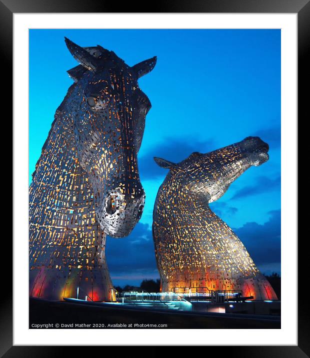 Mythical Water Kelpies Framed Mounted Print by David Mather