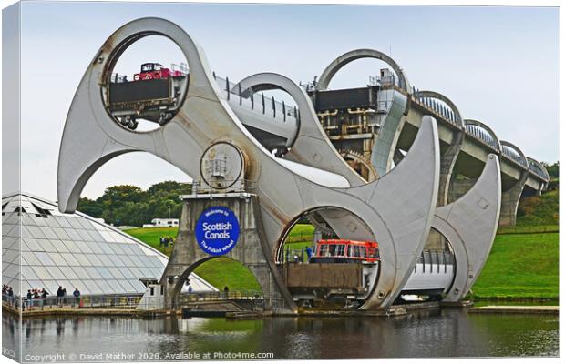 The amazing Falkirk Wheel Canvas Print by David Mather