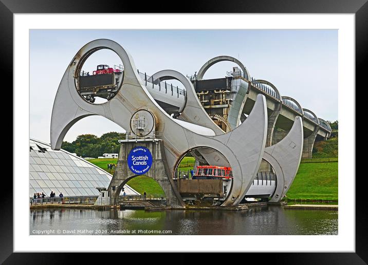 The amazing Falkirk Wheel Framed Mounted Print by David Mather