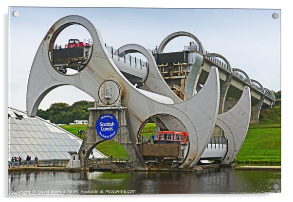 The amazing Falkirk Wheel Acrylic by David Mather