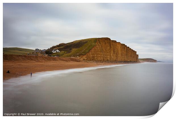The Cliffs of West Bay Print by Paul Brewer