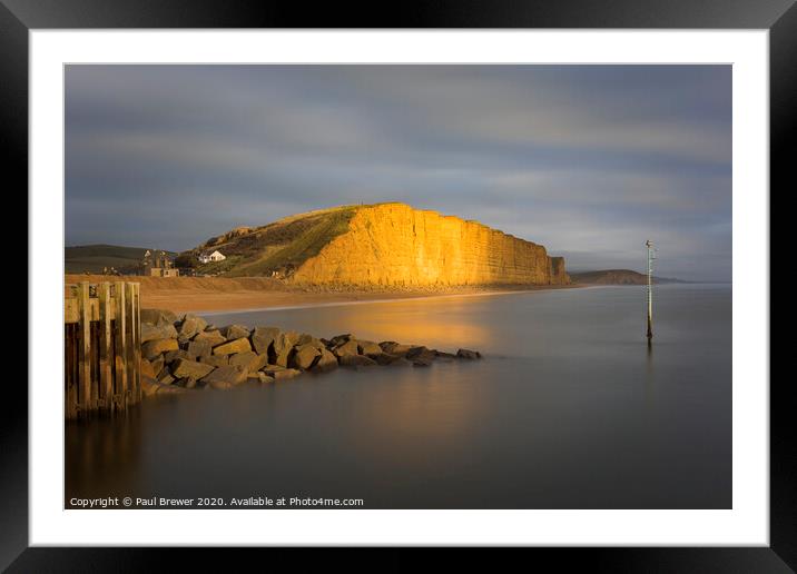 West Bay Dorset Framed Mounted Print by Paul Brewer