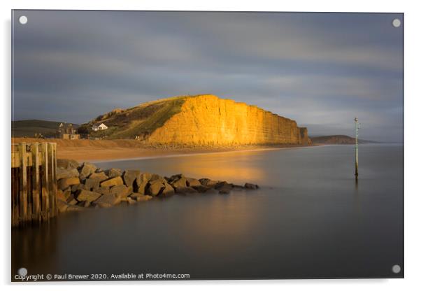 West Bay Dorset Acrylic by Paul Brewer