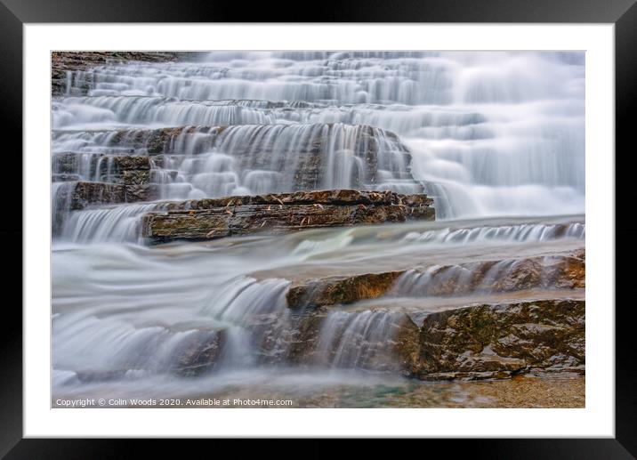 Waterfall and motion Framed Mounted Print by Colin Woods