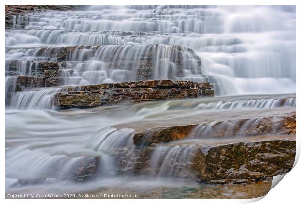 Waterfall and motion Print by Colin Woods