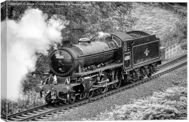 LNER K1 Class - Light Engine - Black and White Canvas Print by Steve H Clark