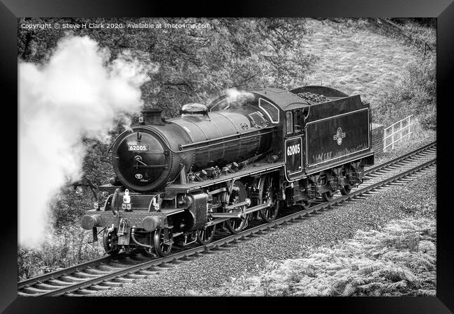 LNER K1 Class - Light Engine - Black and White Framed Print by Steve H Clark