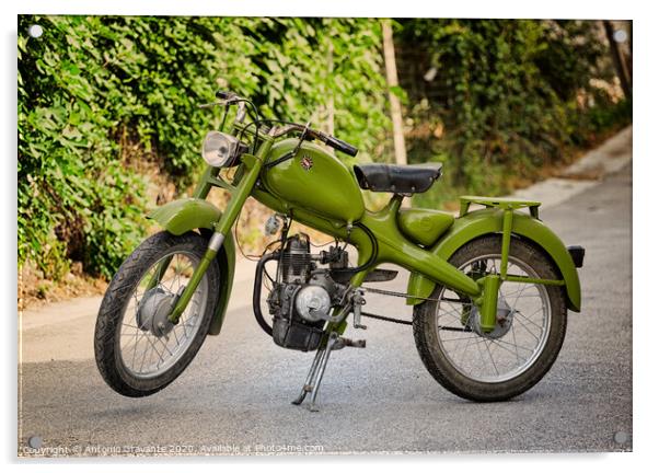 Vintage Italian moped Motom 48 Acrylic by Antonio Gravante