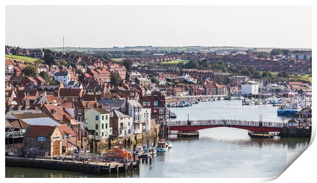 Looking back into Whitby marina Print by Jason Wells