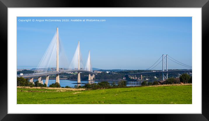 Queensferry Crossing and Forth Road Bridge Framed Mounted Print by Angus McComiskey