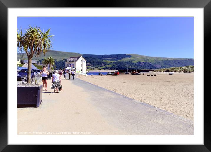 Promenade and beach at Barmouth in Wales.  Framed Mounted Print by john hill
