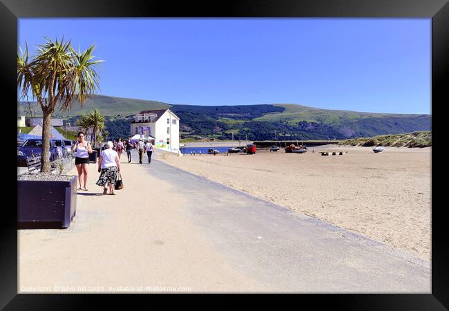 Promenade and beach at Barmouth in Wales.  Framed Print by john hill