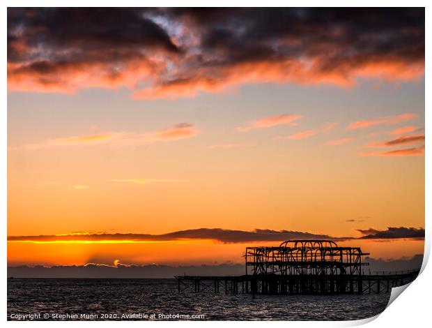 Brighton Pier Dawn  Print by Stephen Munn