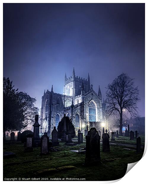 The Abbey at Night Print by Stuart Gilbert