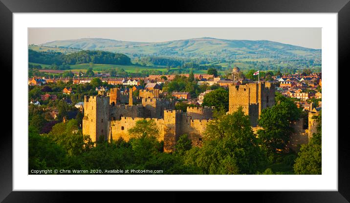 Ludlow castle Ludlow Shropshire Framed Mounted Print by Chris Warren