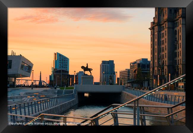 The Port of Liverpool at sunset Framed Print by Chris Warren