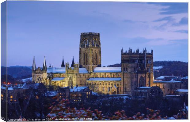Durham Cathedral in winter Canvas Print by Chris Warren