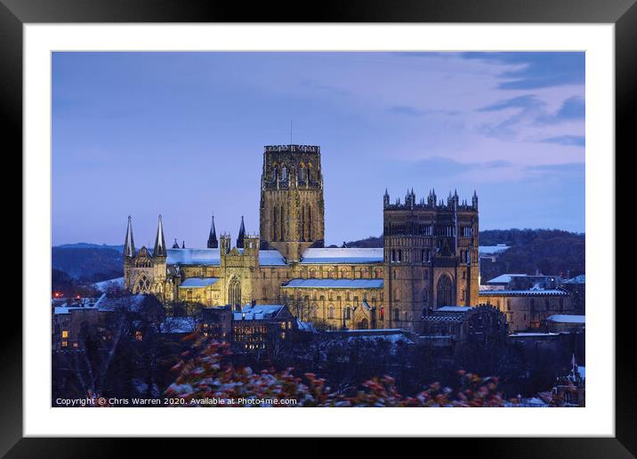 Durham Cathedral in winter Framed Mounted Print by Chris Warren