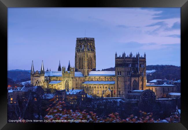 Durham Cathedral in winter Framed Print by Chris Warren
