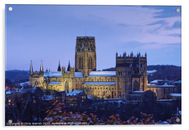Durham Cathedral in winter Acrylic by Chris Warren