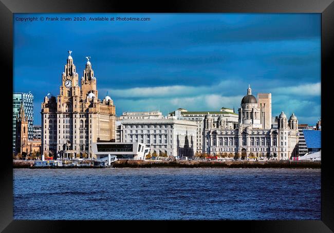 Liverpools iconic Three Graces Waterfront Building Framed Print by Frank Irwin