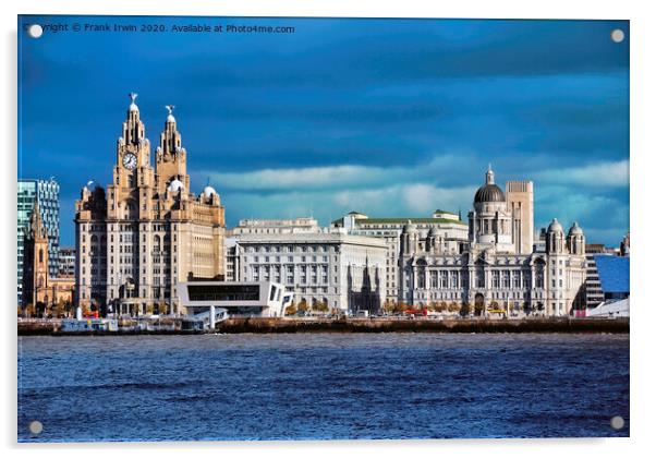 Liverpools iconic Three Graces Waterfront Building Acrylic by Frank Irwin