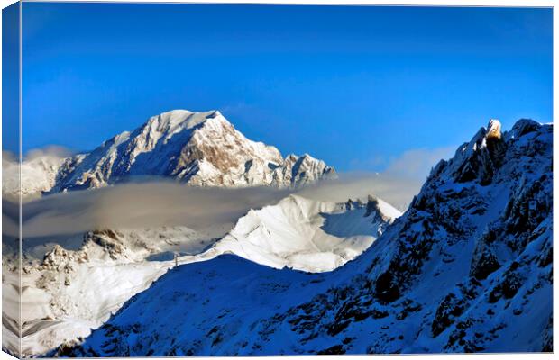 Mont Blanc Les Arcs French Alps France Canvas Print by Andy Evans Photos