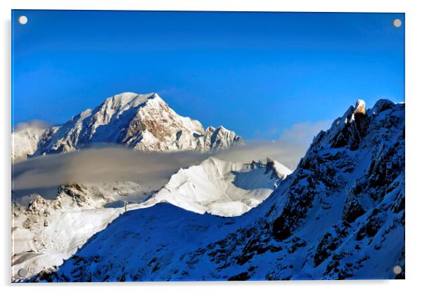 Mont Blanc Les Arcs French Alps France Acrylic by Andy Evans Photos