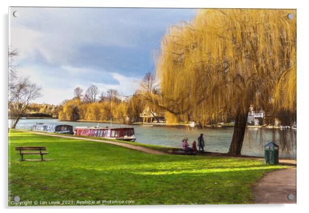 By The Thames At Cookham Acrylic by Ian Lewis