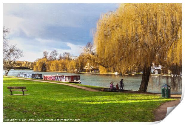 By The Thames At Cookham Print by Ian Lewis