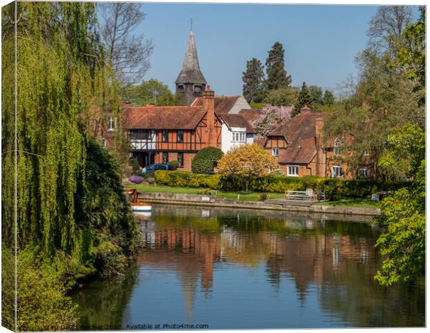 Whitchurch on Thames Canvas Print by David Belcher